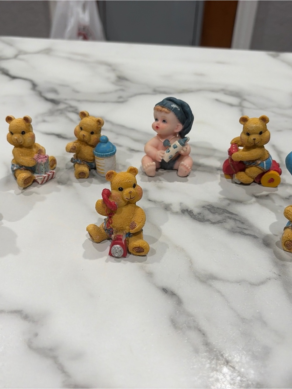 Set of Yellow Bear and Baby Figurines - Kids Toys